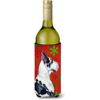 Great Dane Snowflakes Holiday Christmas Wine Bottle Beverage Insulator Beverage Insulator Hugger