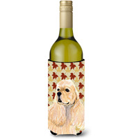 Cocker Spaniel Fall Leaves Portrait Wine Bottle Beverage Insulator Beverage Insulator Hugger