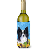 Papillon in Summer Flowers Wine Bottle Beverage Insulator Beverage Insulator Hugger
