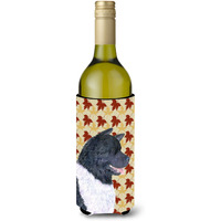 Akita Fall Leaves Portrait Wine Bottle Beverage Insulator Beverage Insulator Hugger