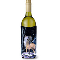 Starry Night Chinese Crested Wine Bottle Beverage Insulator Beverage Insulator Hugger