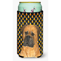 Bullmastiff Candy Corn Halloween Portrait  Tall Boy Beverage Insulator Beverage Insulator Hugger