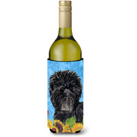 Affenpinscher in Summer Flowers Wine Bottle Beverage Insulator Beverage Insulator Hugger