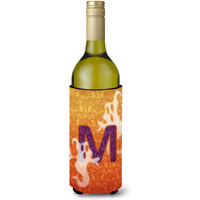 Halloween Ghosts Monogram Initial  Letter M Wine Bottle Beverage Insulator Beverage Insulator Hugger