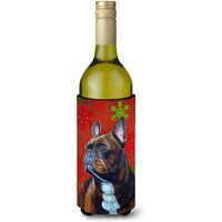 French Bulldog Snowflakes Holiday Christmas Wine Bottle Beverage Insulator Beverage Insulator Hugger