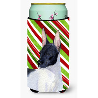 Rat Terrier Candy Cane Holiday Christmas  Tall Boy Beverage Insulator Beverage Insulator Hugger