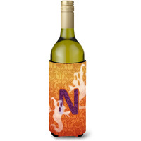 Halloween Ghosts Monogram Initial  Letter N Wine Bottle Beverage Insulator Beverage Insulator Hugger