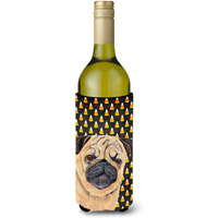 Pug Candy Corn Halloween Portrait Wine Bottle Beverage Insulator Beverage Insulator Hugger SC9181LITERK