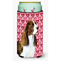 Springer Spaniel Hearts Love Valentine's Day  Tall Boy Beverage Insulator Beverage Insulator Hugger