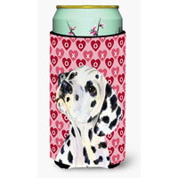Dalmatian Hearts Love and Valentines Day Portrait  Tall Boy Beverage Insulator Beverage Insulator Hugger