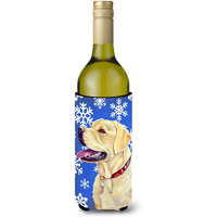 Labrador Winter Snowflakes Holiday Wine Bottle Beverage Insulator Beverage Insulator Hugger