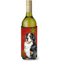 Bernese Mountain Dog Snowflakes Holiday Christmas Wine Bottle Beverage Insulator Beverage Insulator Hugger