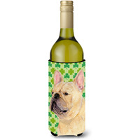 French Bulldog St. Patrick's Day Shamrock  Wine Bottle Beverage Insulator Beverage Insulator Hugger