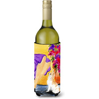 Lady with her Chihuahua Wine Bottle Beverage Insulator Beverage Insulator Hugger