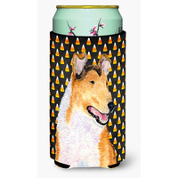 Collie Smooth Candy Corn Halloween Portrait  Tall Boy Beverage Insulator Beverage Insulator Hugger