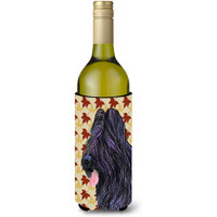 Briard Fall Leaves Portrait Wine Bottle Beverage Insulator Beverage Insulator Hugger