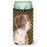 "Caroline's Treasures Brittany Candy Corn Halloween Portrait Koozie Hugger, Tall, Multicolor"