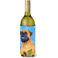 Bullmastiff in Summer Flowers Wine Bottle Beverage Insulator Beverage Insulator Hugger SS4153LITERK