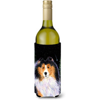 Starry Night Collie Wine Bottle Beverage Insulator Beverage Insulator Hugger