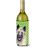 Belgian Tervuren St. Patrick's Day Shamrock Portrait Wine Bottle Beverage Insulator Beverage Insulator Hugger