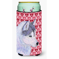 Siberian Husky Hearts Love Valentine's Day  Tall Boy Beverage Insulator Beverage Insulator Hugger