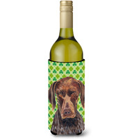 German Shorthaired Pointer Shamrock  Wine Bottle Beverage Insulator Beverage Insulator Hugger