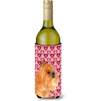 Brussels Griffon Hearts Love and Valentine's Day  Wine Bottle Beverage Insulator Beverage Insulator Hugger