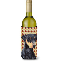 Doberman Fall Leaves Portrait Wine Bottle Beverage Insulator Beverage Insulator Hugger