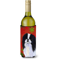 Japanese Chin Snowflakes Holiday Christmas Wine Bottle Beverage Insulator Beverage Insulator Hugger