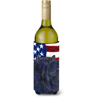 USA American Flag with Chow Chow Wine Bottle Beverage Insulator Beverage Insulator Hugger SS4028LITERK