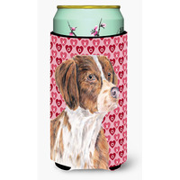 "Caroline's Treasures Brittany Hearts Love and Valentine's Day Portrait Koozie Hugger, Tall, Multicolor"
