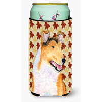 Collie Smooth Fall Leaves Portrait  Tall Boy Beverage Insulator Beverage Insulator Hugger
