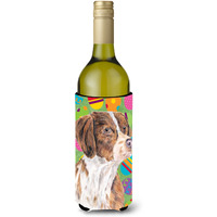 "Caroline's Treasures SC9469LITERK Brittany Easter Eggtravaganza Wine Bottle Koozie Hugger, 750 mL, Multicolor"