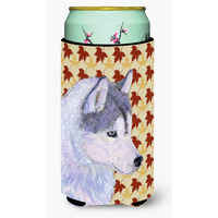 Siberian Husky Fall Leaves Portrait  Tall Boy Beverage Insulator Beverage Insulator Hugger