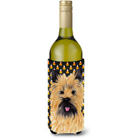 Cairn Terrier Candy Corn Halloween  Wine Bottle Beverage Insulator Beverage Insulator Hugger