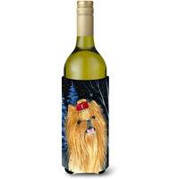 Starry Night Yorkie Wine Bottle Beverage Insulator Beverage Insulator Hugger SS8413LITERK