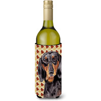 Dachshund Fall Leaves Portrait Wine Bottle Beverage Insulator Beverage Insulator Hugger SC9203LITERK