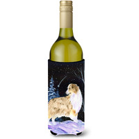 Starry Night Australian Shepherd Wine Bottle Beverage Insulator Beverage Insulator Hugger