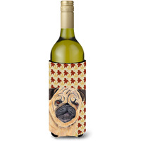Pug Fall Leaves Portrait Wine Bottle Beverage Insulator Beverage Insulator Hugger SC9211LITERK
