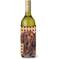 Dachshund Fall Leaves Portrait Wine Bottle Beverage Insulator Beverage Insulator Hugger SC9208LITERK