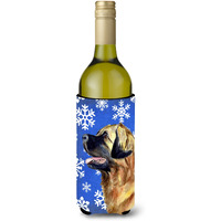 Leonberger Winter Snowflakes Holiday Wine Bottle Beverage Insulator Beverage Insulator Hugger