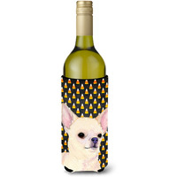 Chihuahua Candy Corn Halloween Portrait Wine Bottle Beverage Insulator Beverage Insulator Hugger SS4265LITERK