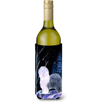 Starry Night Old English Sheepdog Wine Bottle Beverage Insulator Beverage Insulator Hugger