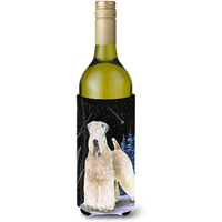 Starry Night Wheaten Terrier Soft Coated Wine Bottle Beverage Insulator Beverage Insulator Hugger