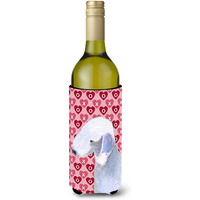 Bedlington Terrier Hearts Love Valentine's Day  Wine Bottle Beverage Insulator Beverage Insulator Hugger