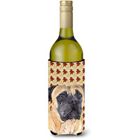 Mastiff Fall Leaves Portrait Wine Bottle Beverage Insulator Beverage Insulator Hugger