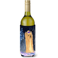 Starry Night Yorkie Wine Bottle Beverage Insulator Beverage Insulator Hugger