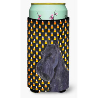 Schnauzer Giant Candy Corn Halloween Portrait  Tall Boy Beverage Insulator Beverage Insulator Hugger