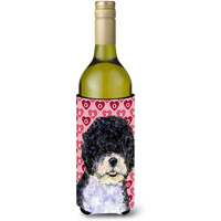Portuguese Water Dog Hearts Love Valentine's Day Wine Bottle Beverage Insulator Beverage Insulator Hugger