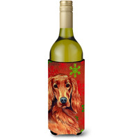 Irish Setter Snowflakes Holiday Christmas Wine Bottle Beverage Insulator Beverage Insulator Hugger